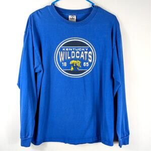 Kentucky Wildcats Long Sleeve Shirt Men’s Large Blue NCAA Delta Pro Weight Tee